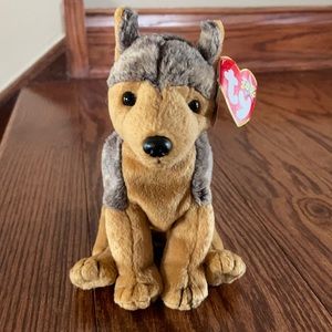 TY Beanie Baby SARGE the GERMAN SHEPARD, RETIRED. SILVER STAR made 2-14-2000